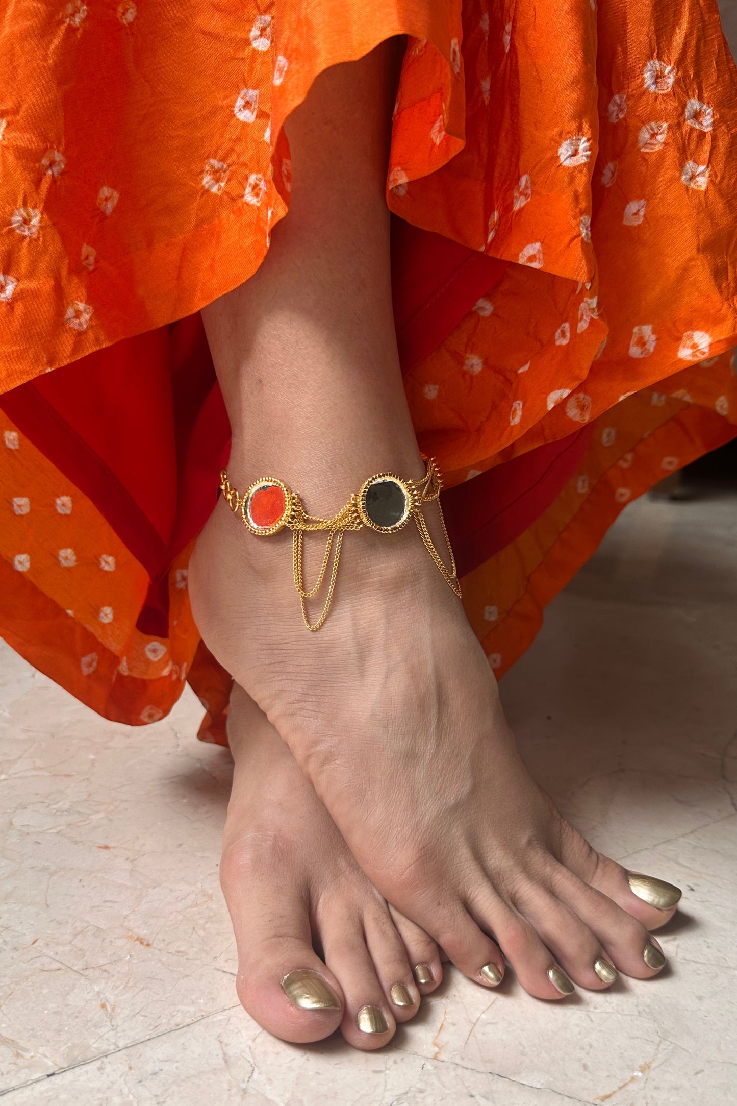 Leher Bracelet cum Anklet