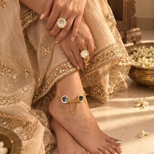 Leher Bracelet cum Anklet