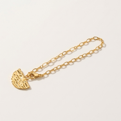 Gold D textured bracelet