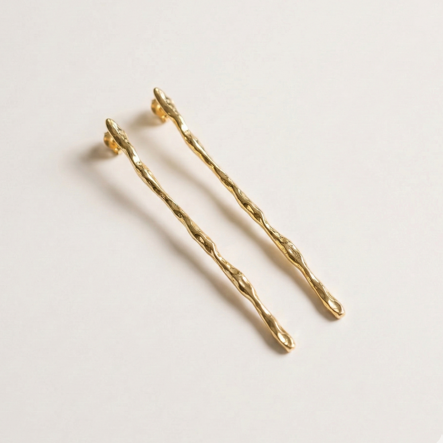 Statement Gold  molten texture earrings