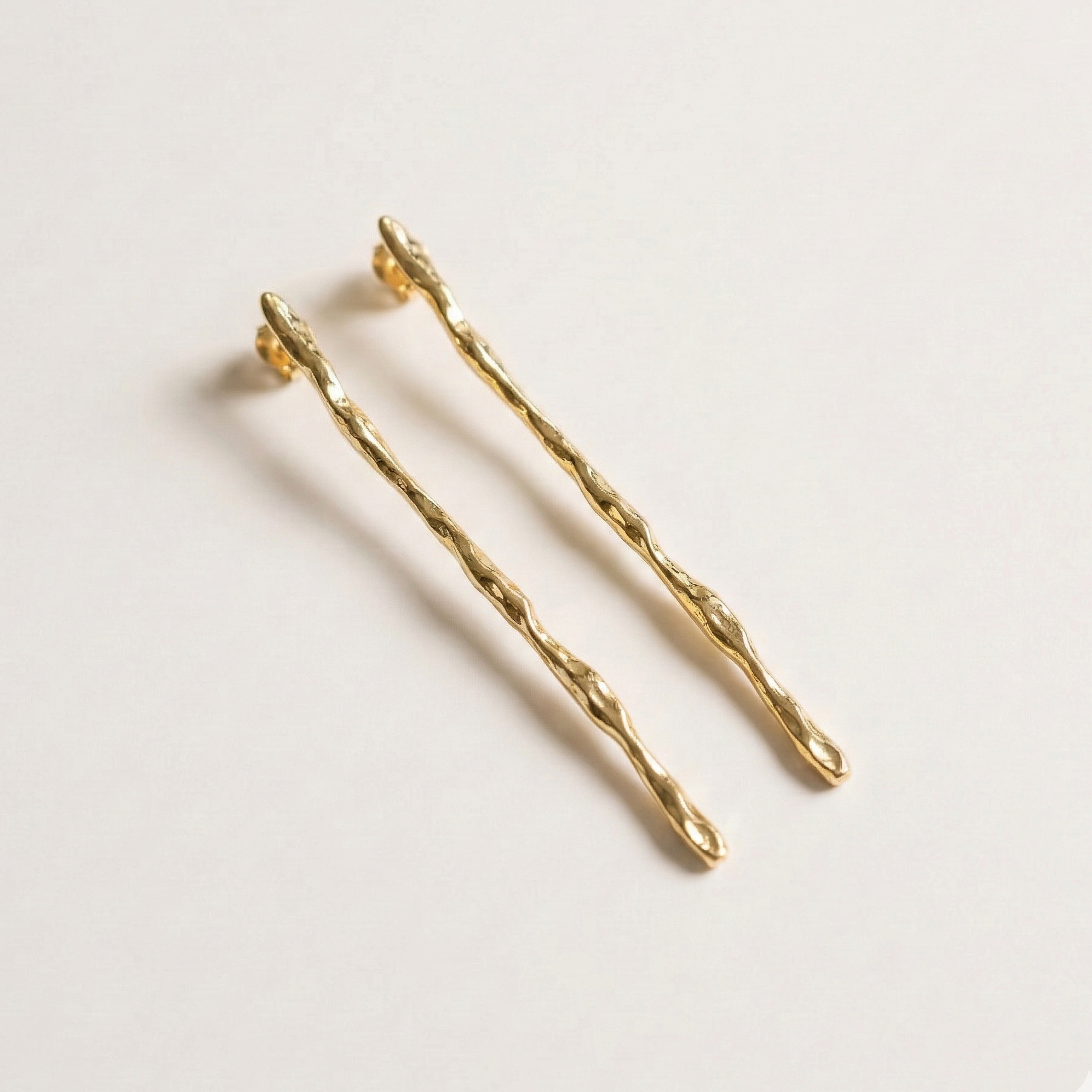 Statement Gold  molten texture earrings