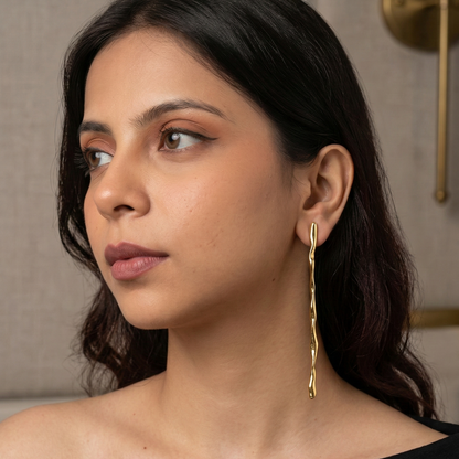 Statement Gold  molten texture earrings