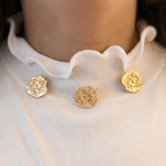 Brooches on collar
