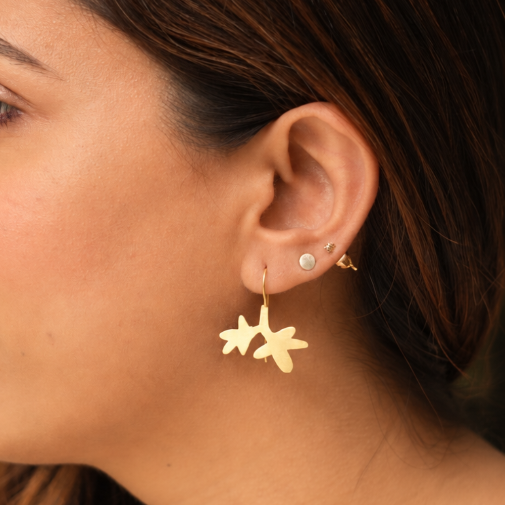 Dotted Studs + Floral Earrings